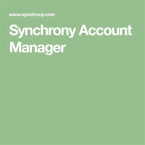 Synchrony Account Manager.